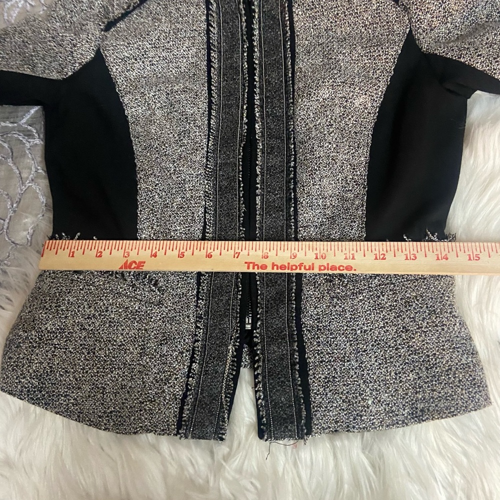 White House Black Market Sz 2 Gray and Black Tweed Women’s Blazer - Picture 12 of 16